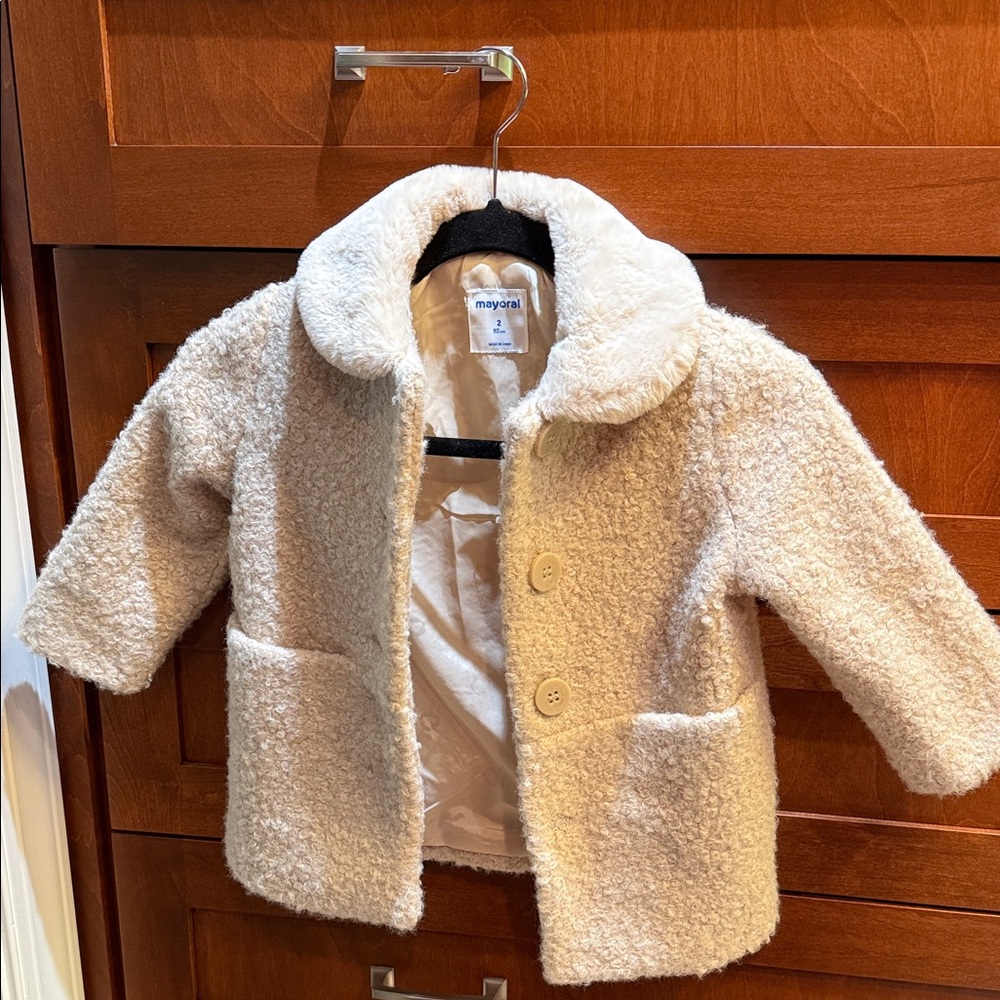 Mayoral Cream Pea Coat for Kids